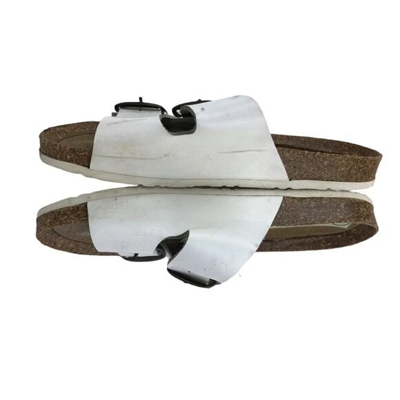 Euro‎ Trekkers Womens White Brown Adjustable Strap Slip On Slide Sandals Sz US 7 - Picture 7 of 9